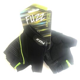 Перчатки велосипедные FUZZ GEL COMFORT, лайкра, D-GRIP GEL, на липучке, черно-зеленый, 08-202351, Вариант УТ-00263549: Размер: XS, изображение  - НаВелосипеде.рф