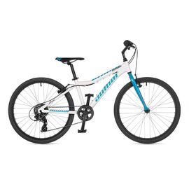 Подростковый велосипед AUTHOR Ultima 24" 2021, Вариант УТ-00263616: Рама: 12.5 (Рост: 125-140 см), Цвет: белый/голубой, изображение  - НаВелосипеде.рф