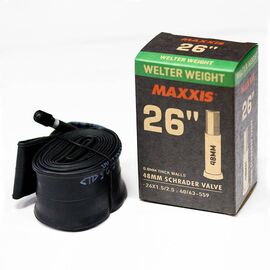 Камера велосипедная MAXXIS WELTER WEIGHT, 26X1.5/2.5 (40/63-559), 0.8 мм, LSV48 (B-C), EIB00137100, изображение  - НаВелосипеде.рф