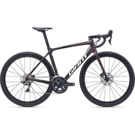 Шоссейный велосипед Giant TCR Advanced Pro 1 Disc 28" 2021, Вариант УТ-00263623: Рама: L (Рост: 183-193 см), Цвет: Matte Rosewood/Matte Carbon/Gloss Unicorn White, изображение  - НаВелосипеде.рф