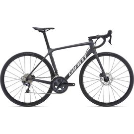 Шоссейный велосипед Giant TCR Advanced 1 Disc Pro Compact 28" 2021 , Вариант УТ-00263625: Рама: L (Рост: 183-193 см), Цвет: Matte Gunmetal Black/Gloss Silver, изображение  - НаВелосипеде.рф