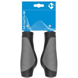 Грипсы велосипедные M-WAVE CLOUD BASE 3, резина, 125 мм, блистер, серо-черный, 5-410531, изображение  - НаВелосипеде.рф
