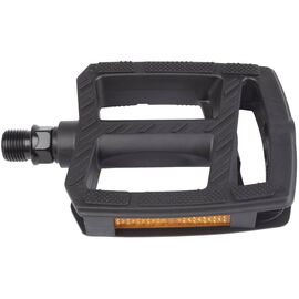 Педали велосипедные M-Wave Steady Flat 2, пластик, 84*93мм, с шарикоподшипниками, с отражателями, черный, 5-312011, изображение  - НаВелосипеде.рф