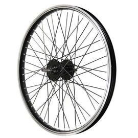 Колесо велосипедное TBS, переднее, 20x1.75, BMX, одинарный обод, 48H, ось 10 мм, чёрный, ZXX21846, изображение  - НаВелосипеде.рф