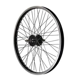 Колесо велосипедное TBS, переднее, 20x1.75, BMX, одинарный обод, 48H, ось 14 мм, чёрный, ZXX21847, изображение  - НаВелосипеде.рф