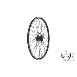 Колесо велосипедное KLS DRAFT Dynamo V-brake, переднее, 26", под ободной тормоз, чёрный, изображение  - НаВелосипеде.рф