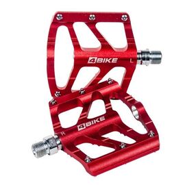 Педали велосипедные 4BIKE M304RED, 118х98х18 мм, 2 промподшипника + втулка скольжения, Cr-Mo ось, ARV-K304RED, изображение  - НаВелосипеде.рф