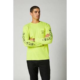 Футболка велосипедная Fox La Neta LS Pocket Tee, длинный рукав, Flow Yellow, 2021, 26903-130-L, Вариант УТ-00265616: Размер: L, изображение  - НаВелосипеде.рф
