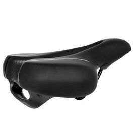 Седло велосипедное SMP CTB UNISEX, унисекс, с отверстием, с ручкой, 260 х 210 мм, черный, ZXX21665, изображение  - НаВелосипеде.рф