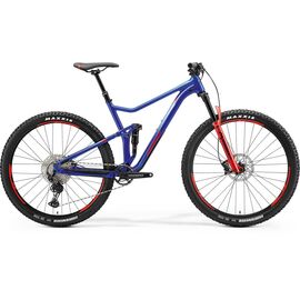 Двухподвесный велосипед Merida One-Twenty 9.600 29" 2021, Вариант УТ-00266852: Рама: L(19") (Рост: 177-190 см), Цвет: DarkBlue/Red/Silver-Blue, изображение  - НаВелосипеде.рф