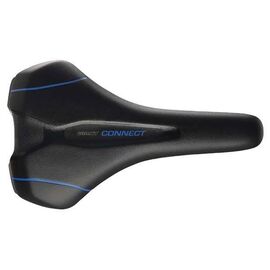 Седло велосипедное CONNECT UPRIGHT, искусственная кожа, пена, сталь, черный/синий, 120000020, изображение  - НаВелосипеде.рф