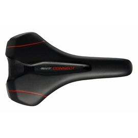 Седло велосипедное Giant CONNECT UPRIGHT, искусственная кожа, пена, сталь, черный/красный, 120000019, изображение  - НаВелосипеде.рф