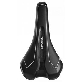 Седло велосипедное Giant CONNECT FORWARD, искусственная кожа, пена, сталь, черный/белый, 120000017, изображение  - НаВелосипеде.рф