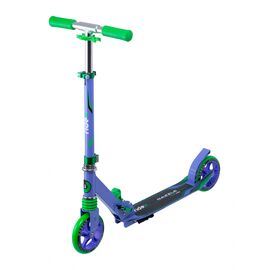 Самокат RIDEX Razzle, двухколесный, 145 мм, складной, нагрузка до 70 кг, фиолетовый/зеленый, SX18393, изображение  - НаВелосипеде.рф