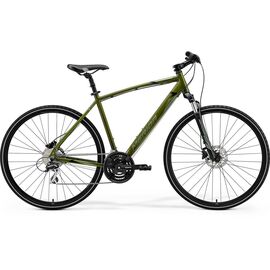 Гибридный велосипед Merida Crossway 20-D 28" 2021, Вариант УТ-00267200: Рама: L(55cm) (Рост: 179-184 см), Цвет: MossGreen/SilverGreen/Black, изображение  - НаВелосипеде.рф