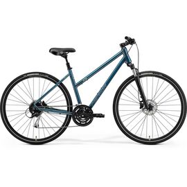 Женский велосипед Merida Crossway 100 Lady 28" 2021, Вариант УТ-00267202: Рама: L(55cm) (Рост: 177-188 см), Цвет: TealBlue/SilverBlue/Lime, изображение  - НаВелосипеде.рф