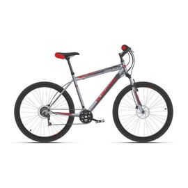 Горный велосипед Black One Hooligan 26 D 26" 2021, Вариант УТ-00267798: Рама: (16") (Рост: 150-165 см), Цвет: серый/красный, изображение  - НаВелосипеде.рф