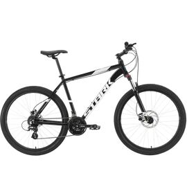 Горный велосипед Stark'21 Hunter 27.3 HD 27.5" 2021, Вариант УТ-00267858: Рама: (16") (Рост: 150-165 см), Цвет: чёрный/белый, изображение  - НаВелосипеде.рф