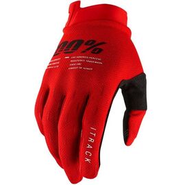 Велоперчатки 100% ITrack Glove, Red, 2021, 10015-003-12, Вариант УТ-00267887: Размер: L, изображение  - НаВелосипеде.рф