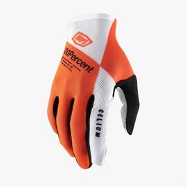 Велоперчатки 100% Celium Glove, Fluo Orange/White, 2021, 10005-444-12, Вариант УТ-00267893: Размер: L, изображение  - НаВелосипеде.рф