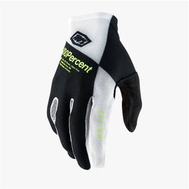 Велоперчатки 100% Celium Glove, Black/White/Fluo Yellow, 2021 ,10005-442-12, Вариант УТ-00267891: Размер: L, изображение  - НаВелосипеде.рф