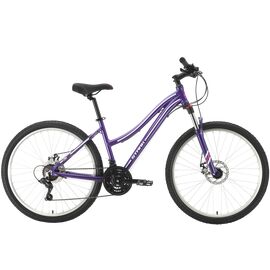Женский велосипед Stark Luna 26.2 D 26" 2021, Вариант УТ-00268713: Рама: 16" (Рост: 150-165 см), Цвет: фиолетовый/серебристый, изображение  - НаВелосипеде.рф