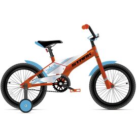 Детский велосипед Stark'21 Tanuki 16 Boy 16", 2021, HD00000306, Вариант УТ-00269225: Возраст: 4-6 лет (Рост: 100-125 см), Цвет: оранжевый/голубой, изображение  - НаВелосипеде.рф