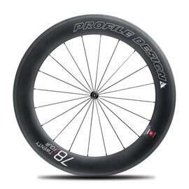 Колесо велосипедное Profile Design Wheel 78 Twenty Four Tubular Front, переднее, 700С, Black w/White Logos, W7824TUBF1, изображение  - НаВелосипеде.рф