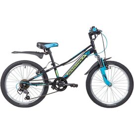 Подростковый велосипед Novatrack Valiant 20" 2019, Вариант УТ-00271577: Возраст: 7-9 лет (Рост: до 130 см), Цвет: черный, изображение  - НаВелосипеде.рф