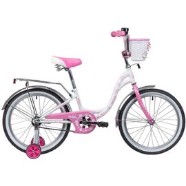 Детский велосипед Novatrack Butterfly 20" 2019, Вариант УТ-00271593: Возраст: 7-9 лет (Рост: до 130 см), Цвет: белый/розовый, изображение  - НаВелосипеде.рф