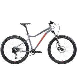 Горный велосипед Stark'21 Tactic 27.5 + HD 27.5" 2021, Вариант УТ-00270847: Рама: (18") (Рост: 167-178 см), Цвет: серебристый/оранжевый, изображение  - НаВелосипеде.рф