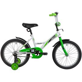 Детский велосипед Novatrack Strike 18" 2020, Вариант УТ-00271192: Возраст: 6-7 лет (Рост: до 125 см), Цвет: белый-зелёный , изображение  - НаВелосипеде.рф