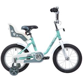 Детский велосипед Novatrack Maple 14" 2019, Вариант УТ-00271206: Возраст: 3-5 лет (Рост: до 110 см), Цвет: Зеленый/серый, изображение  - НаВелосипеде.рф