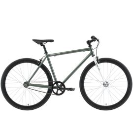 Городской велосипед Stark Terros 700 S 28" 2021, Вариант УТ-00271647: Рама: 18" (Рост: 165-178 см), Цвет: зелёный/белый, изображение  - НаВелосипеде.рф