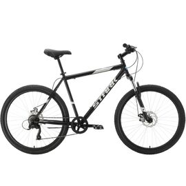 Горный велосипед Stark Respect 26.1 D Microshift Steel 26" 2021, Вариант УТ-00271660: Рама: 18" (Рост: 165-178 см), Цвет: чёрный/серебристый, изображение  - НаВелосипеде.рф
