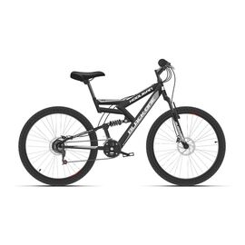 Двухподвесный велосипед Black One Hooligan FS 26 D 26" 2021, Вариант УТ-00238963: Рама: 20" (Рост: 178-185 см.), Цвет: черно-серый, изображение  - НаВелосипеде.рф