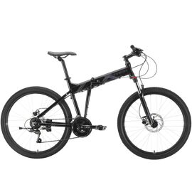 Складной велосипед Stark Cobra 26.2 HD 26" 2021, Вариант УТ-00271679: Рама: 20" (Рост: 178-185 см), Цвет: чёрный/серый, изображение  - НаВелосипеде.рф