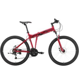 Складной велосипед Stark Cobra 26.2 D 26" 2021, Вариант УТ-00271680: Рама: 18" (Рост: 165-178 см), Цвет: красный/серый, изображение  - НаВелосипеде.рф