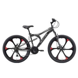 Двухподвесный велосипед Black One Totem FS 26 D FW 26" 2021, Вариант УТ-00271682: Рама: 16" (Рост: 165-171 см), Цвет: серый/чёрный/серый, изображение  - НаВелосипеде.рф