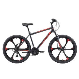 Горный велосипед Black One Onix 26 D FW 26" 2021, Вариант УТ-00271683: Рама: 16" (Рост: 165-171 см), Цвет: серый/чёрный/красный, изображение  - НаВелосипеде.рф