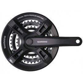 Система для велосипеда Shimano Tourney, M171, черная, 170мм, квадрат, 42/34/24 AFCM171C244X3, изображение  - НаВелосипеде.рф