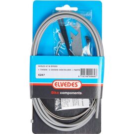 Набор Elvedes, для системы переключения SHIMANO Nexus 4/7/8 скоростей, трос, оплетка, фитинги, серебристый, 6287, изображение  - НаВелосипеде.рф