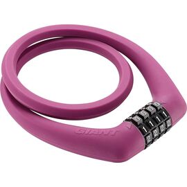 Замок велосипедный Giant SURELOCK GUMI, тросовый, кодовый, розовый, 520000027, изображение  - НаВелосипеде.рф
