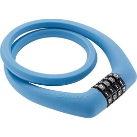 Замок велосипедный Giant SURELOCK GUMI, тросовый, кодовый, SKY синий, 520000029, изображение  - НаВелосипеде.рф