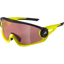Очки велосипедные Alpina 5W1NG Q+CM, солнцезащитные, Black Matt/Neon Yellow/Yellow Mirror, 2021, A8654532, изображение  - НаВелосипеде.рф