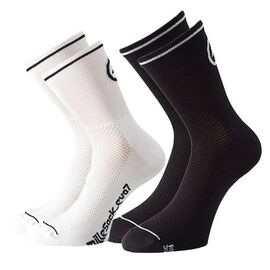 Носки велосипедные ASSOS milleSock_evo7 - 2 pairs, унисекс, holy White / blackSeries, 13.60.649.57.0, Вариант УТ-00272811: Размер: 0, изображение  - НаВелосипеде.рф