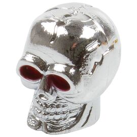 Колпачки для ниппеля M-Wave, авто, алюминий/пластик, 1шт, серебрянный череп, 5-519970, изображение  - НаВелосипеде.рф