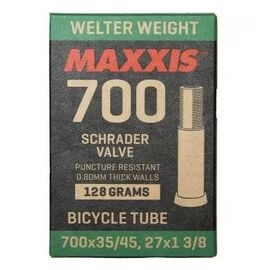 Велокамера Maxxis Welter Weight, 700x35/45C, 0.9mm, автониппель, чёрный, IB94198100, изображение  - НаВелосипеде.рф