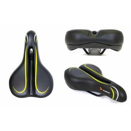 Седло велосипедное TRIX, спорт, 270x165 мм, с вентиляцией, черное, SDTX70165RVBK 12194, изображение  - НаВелосипеде.рф