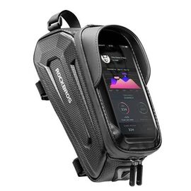 Сумка велосипедная Rockbros, на раму, 1.5 л, с чехлом для телефона, черный, B68-1, изображение  - НаВелосипеде.рф